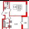 Сдам 1-комнатную квартиру, Арцеуловская аллея 19, 39 м²