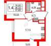 Сдам 1-комнатную квартиру, Арцеуловская аллея 17, 37.9 м²